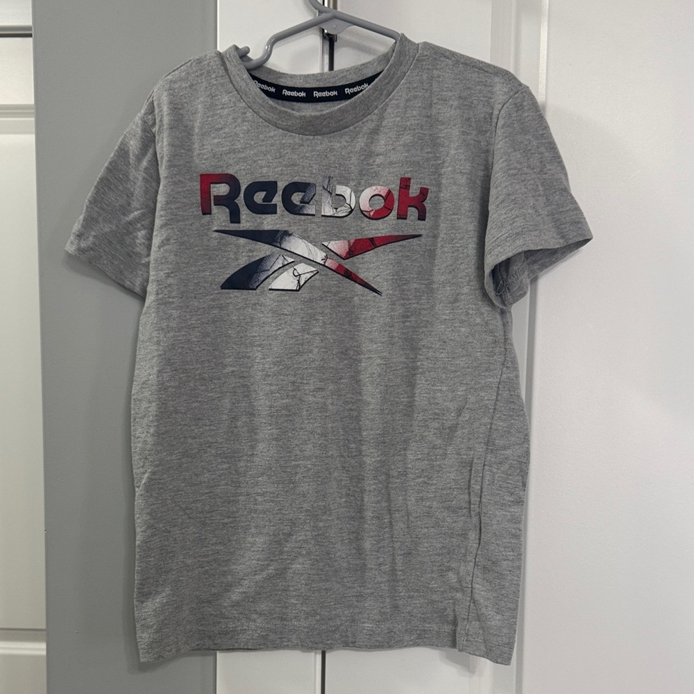 Reebok Grey Tee with Red & Navy Logo